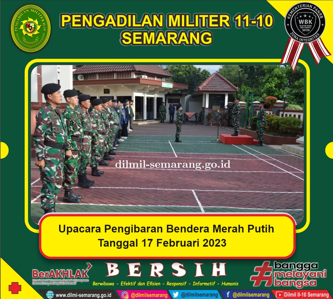 Upacara pengibaran bendera merah putih tanggal 17 Februari 2023