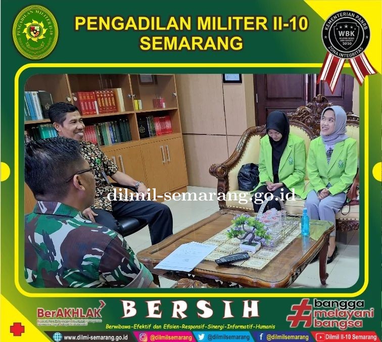 Kadilmil II-10 Semarang menerima mahasiswa Fakultas Hukum Universitas Islam Negeri Walisongo