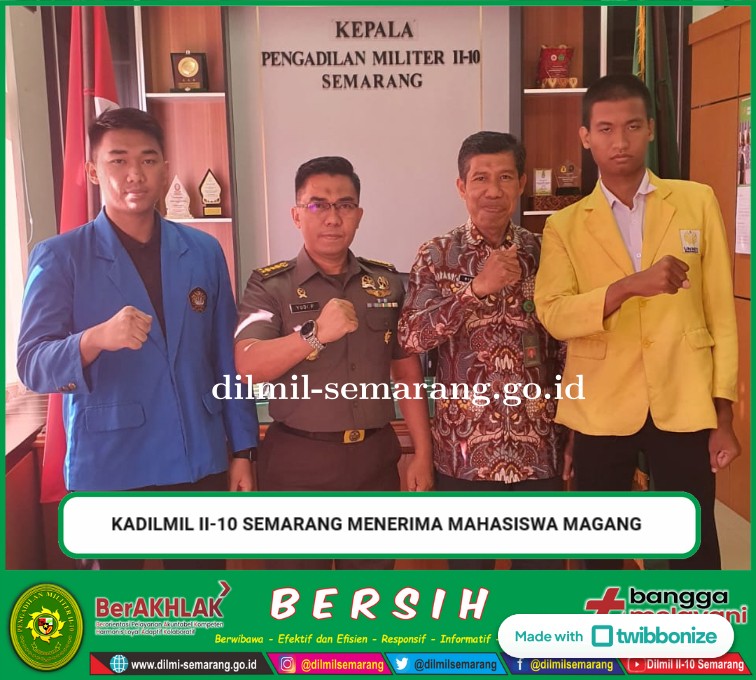 Kadilmil II-10 Semarang menerima mahasiswa magang