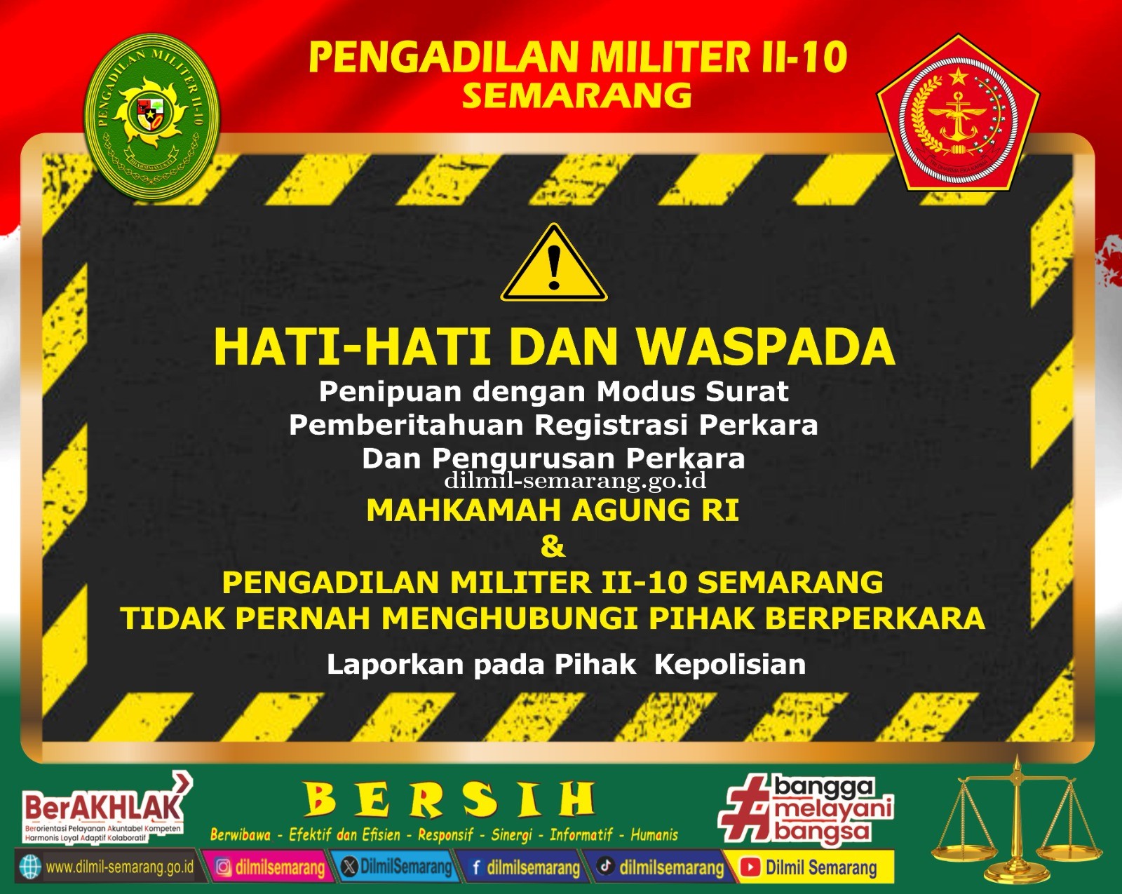 Hati - Hati dan waspada penipuan Registrasi Perkara dan Pengurusan Perkara