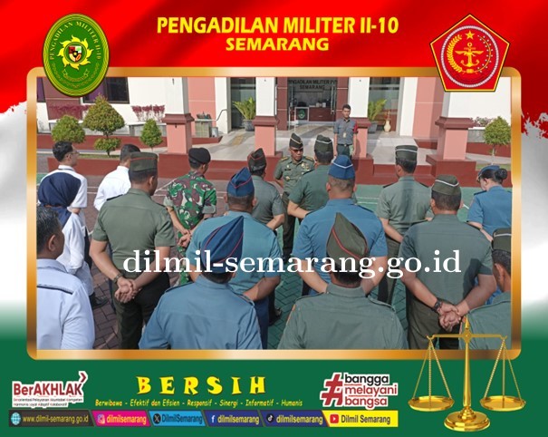 Apel pagi, Senin, 4 Maret 2024 diambil oleh Kadilmil II-10 Semarang