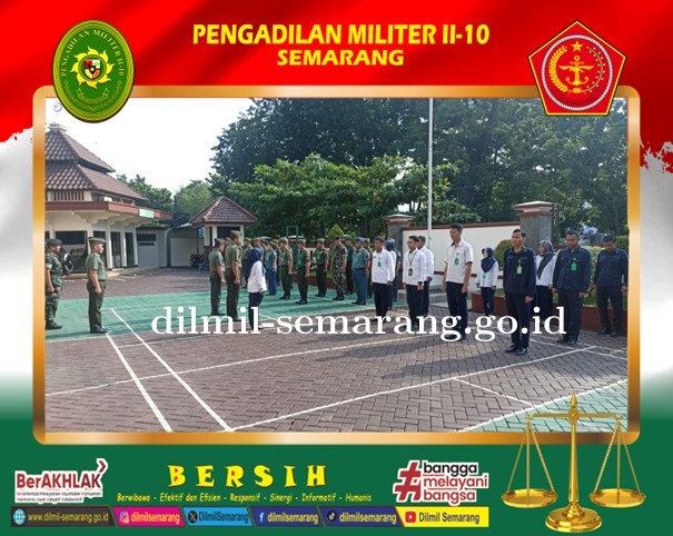 Apel pagi, Senin, 1 April 2024 diambil oleh Kadilmil II-10 Semarang