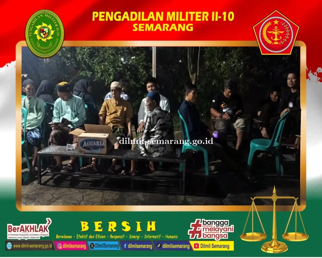 Personil Pengadilan Militer II-10 Semarang bertakziyah ke rumah duka Bpk. Maryono Rahimahullah Ayahanda Kopka Lis Tri Wiji Ngabdiono