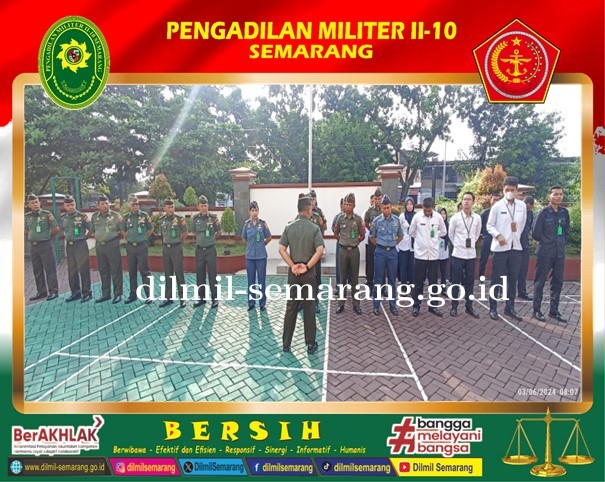 Apel pagi, Senin, 3 Juni 2024 diambil oleh Kadilmil II-10 Semarang