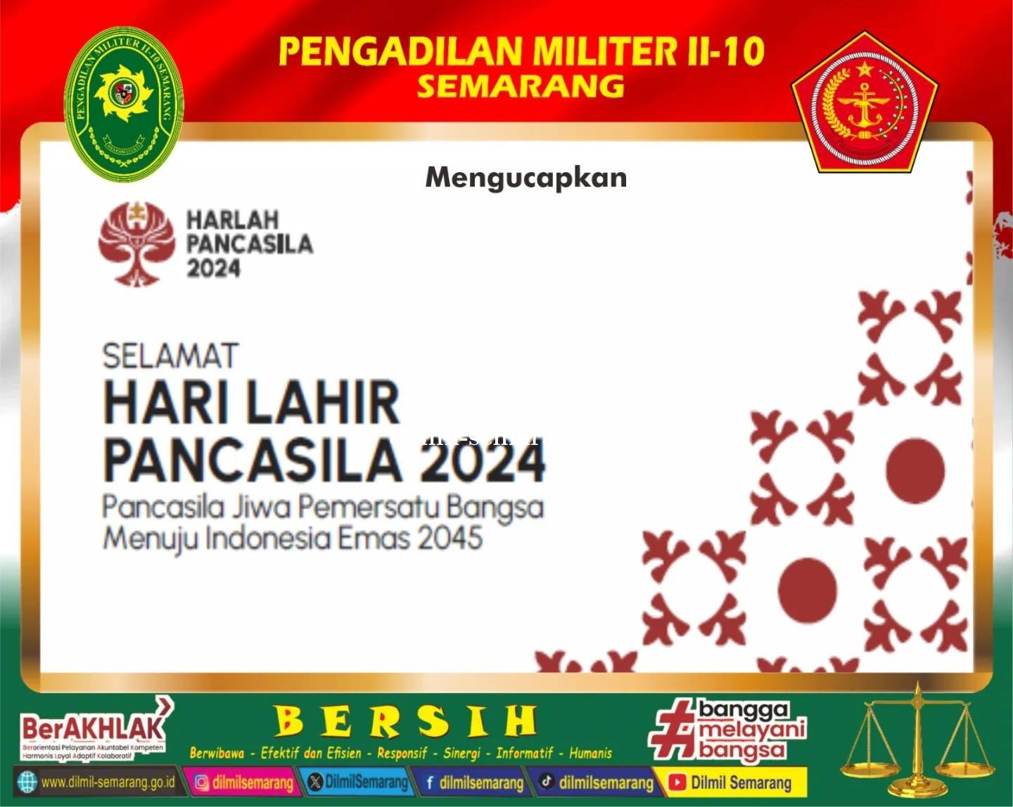 Selamat Memperingati  Hari Lahir Pancasila 1 Juni 2024
