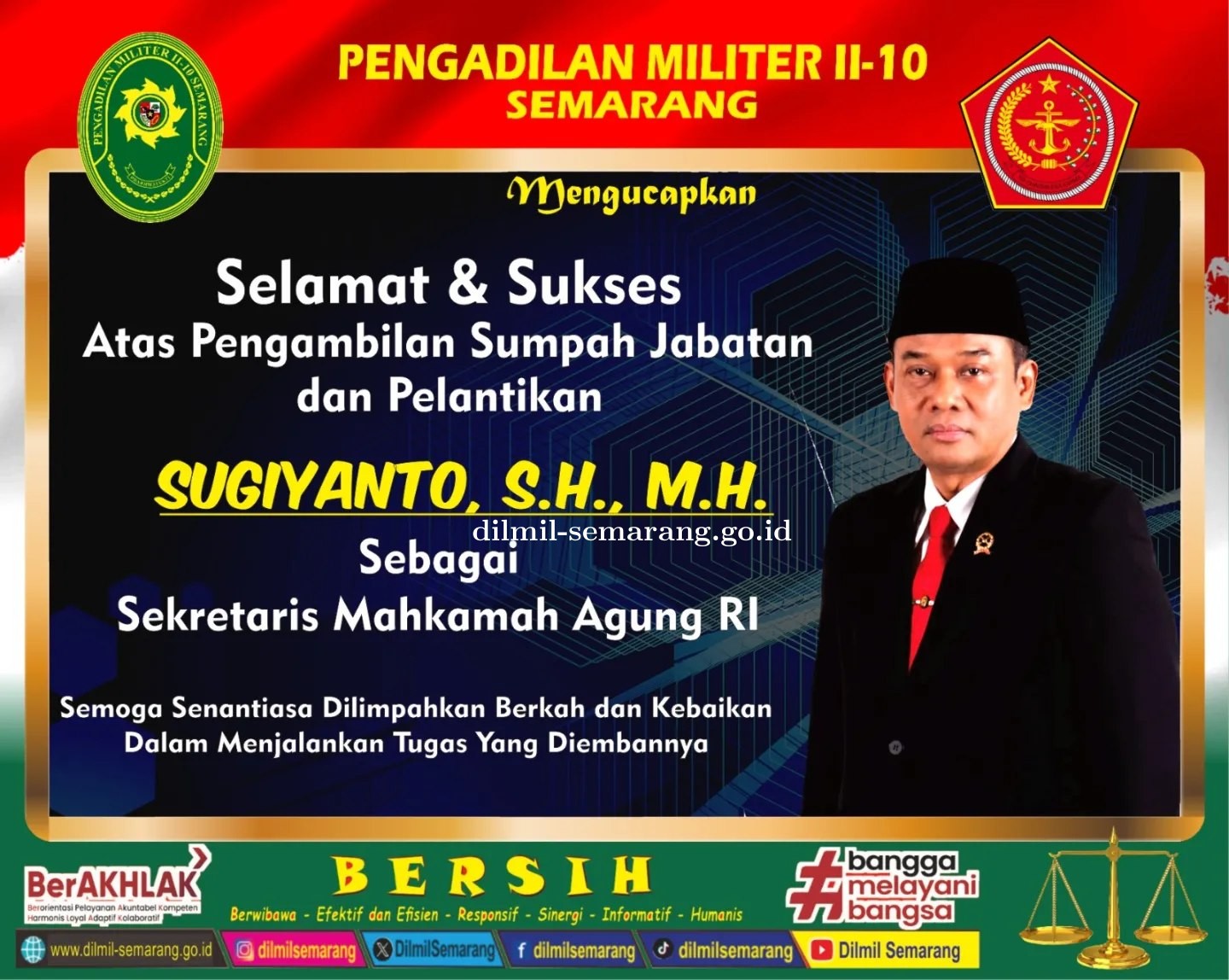 Pengambilan Sumpah Jabatan serta Pelantikan Sekretaris Mahkamah Agung RI