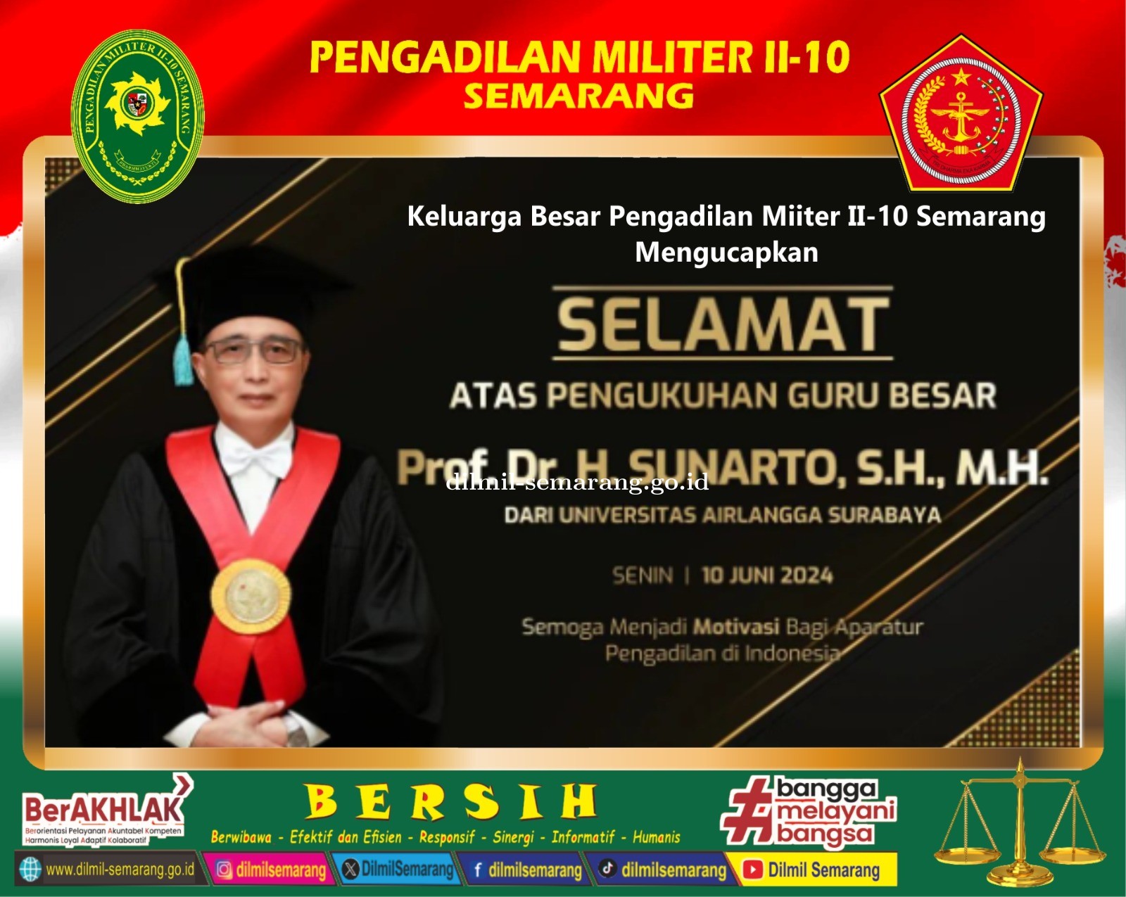 Selamat Atas Pengukuhan Guru Besar  Prof. Dr. H. Sunarto, S.H., M.H.