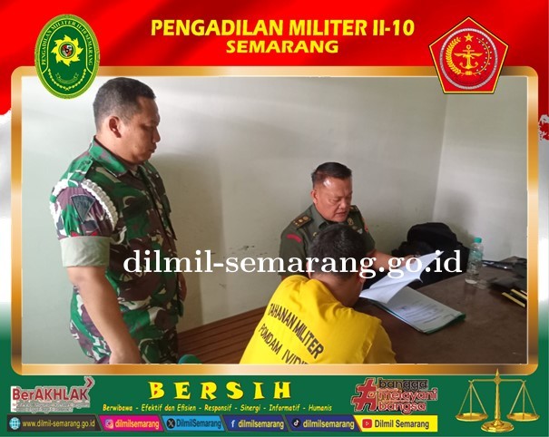 Pemberitahuan isi Putusan Banding Pengadilan Militer Tinggi II Jakarta kepada Terdakwa