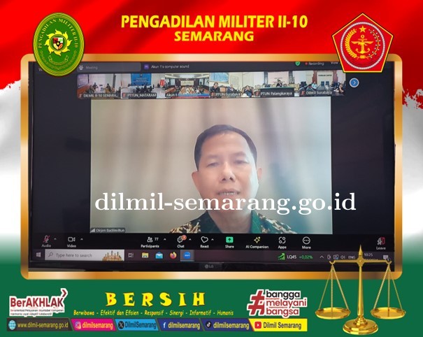 Sosialisasi Pemberlakuan Aplikasi e-Survey pada Seluruh Satuan Kerja Ditjen Badilmiltun MA RI
