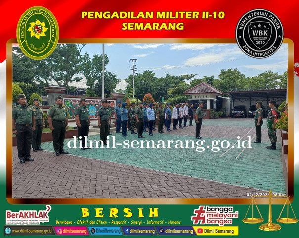 Apel pagi, Senin, 2 Desember 2024 diambil oleh Kadilmil II-10 Semarang