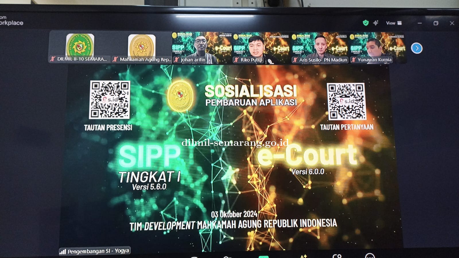 Sosialisasi Pembaruan Aplikasi SIPP Tingkat Pertama versi 5.6.0 dan Aplikasi e-Court versi 6.0.0