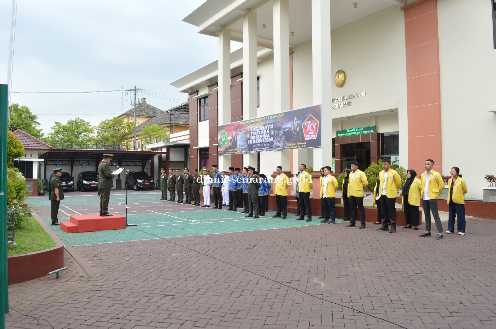 Upacara peringatan HUT TNI Ke-79 di Pengadilan Militer II-10 Semarang