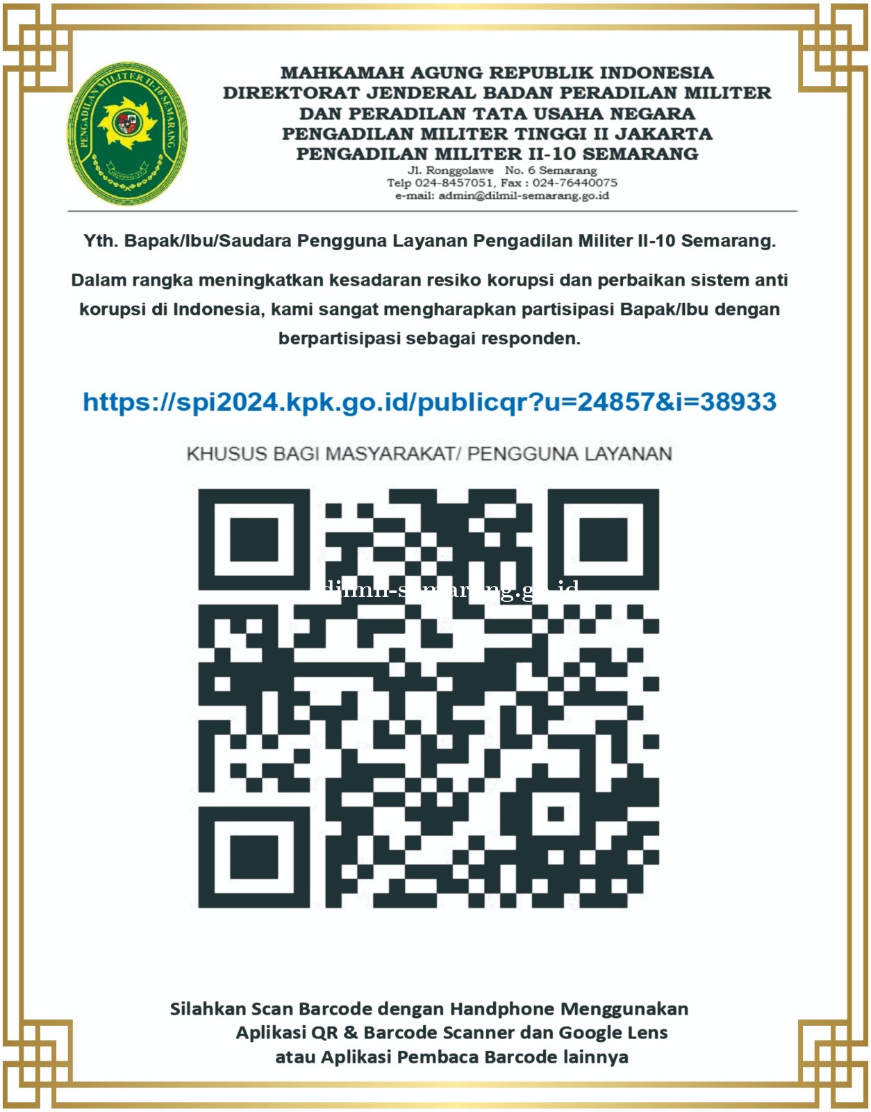 Survei Penilaian Integritas (SPI) Mahkamah Agung RI