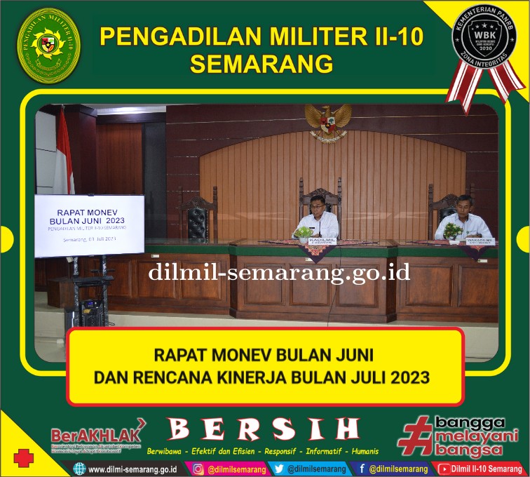 Rapat Monev Kinerja bulan Juni dan Rencana Kinerja bulan Juli 2023