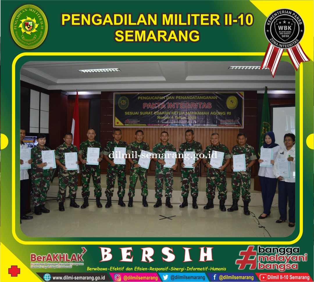 Pengucapan dan penandatanganan Pakta Integritas