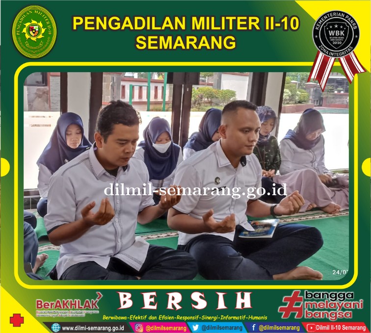 Pengajian bersama dipimpin Letkol Chk Khamdan, S.Ag., S.H.., M.H. Waka Dilmil II-10 Semarang