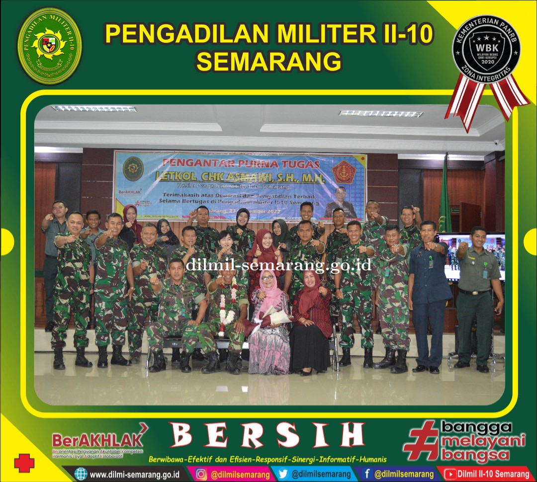 Pengantar Purna Tugas Letkol Chk Asmawi, S.H., M.H.