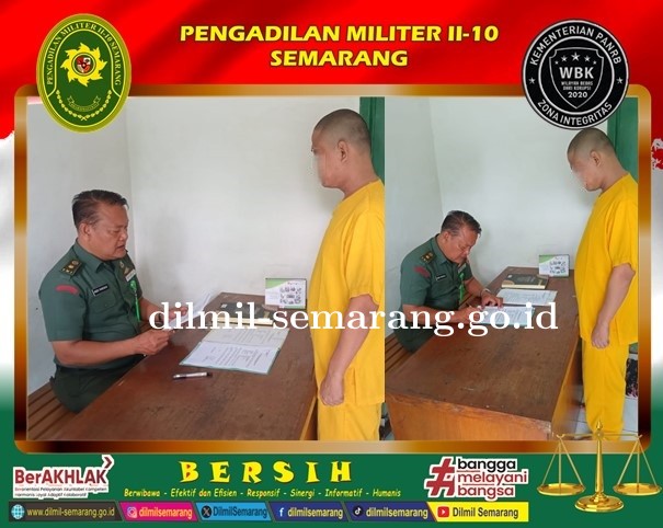 Pemberitahuan isi Putusan Kasasi Mahkamah Agung Republik Indonesia kepada Terdakwa