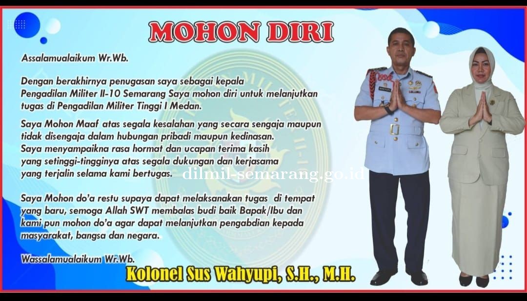 Mohon Diri Kolonel Sus Wahyupi, S.H., M.H.